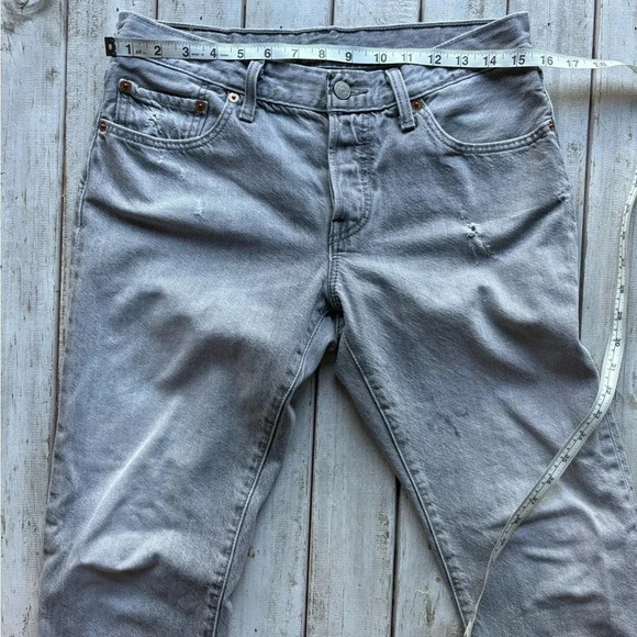 Levi’s, 501 ct, custom taper, gray, slight distressing, size 26 - Picture 7 of 13
